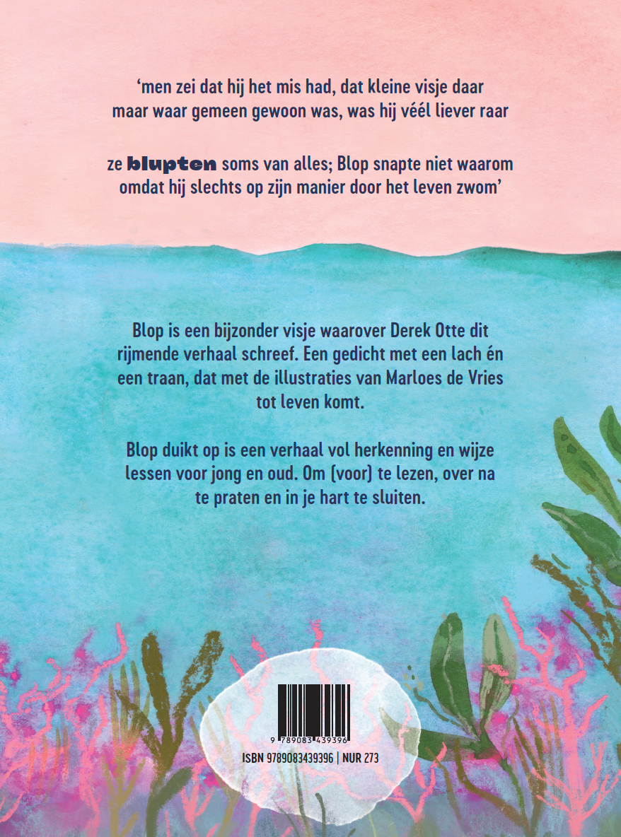 Achterkant van het boek Blop duikt op