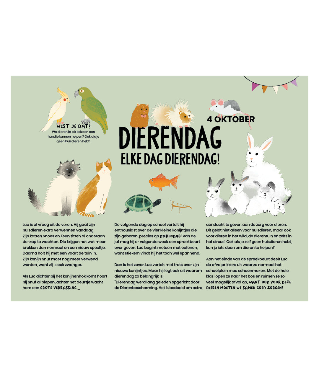 Binnenpagina Alle dagen feest, Dierendag