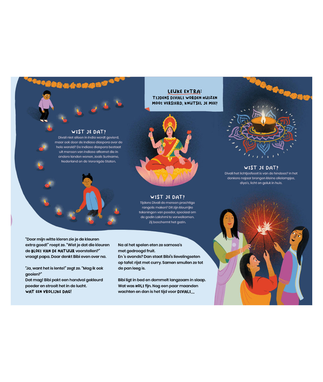 Binnenpagina Alle dagen feest, Holi en Divali