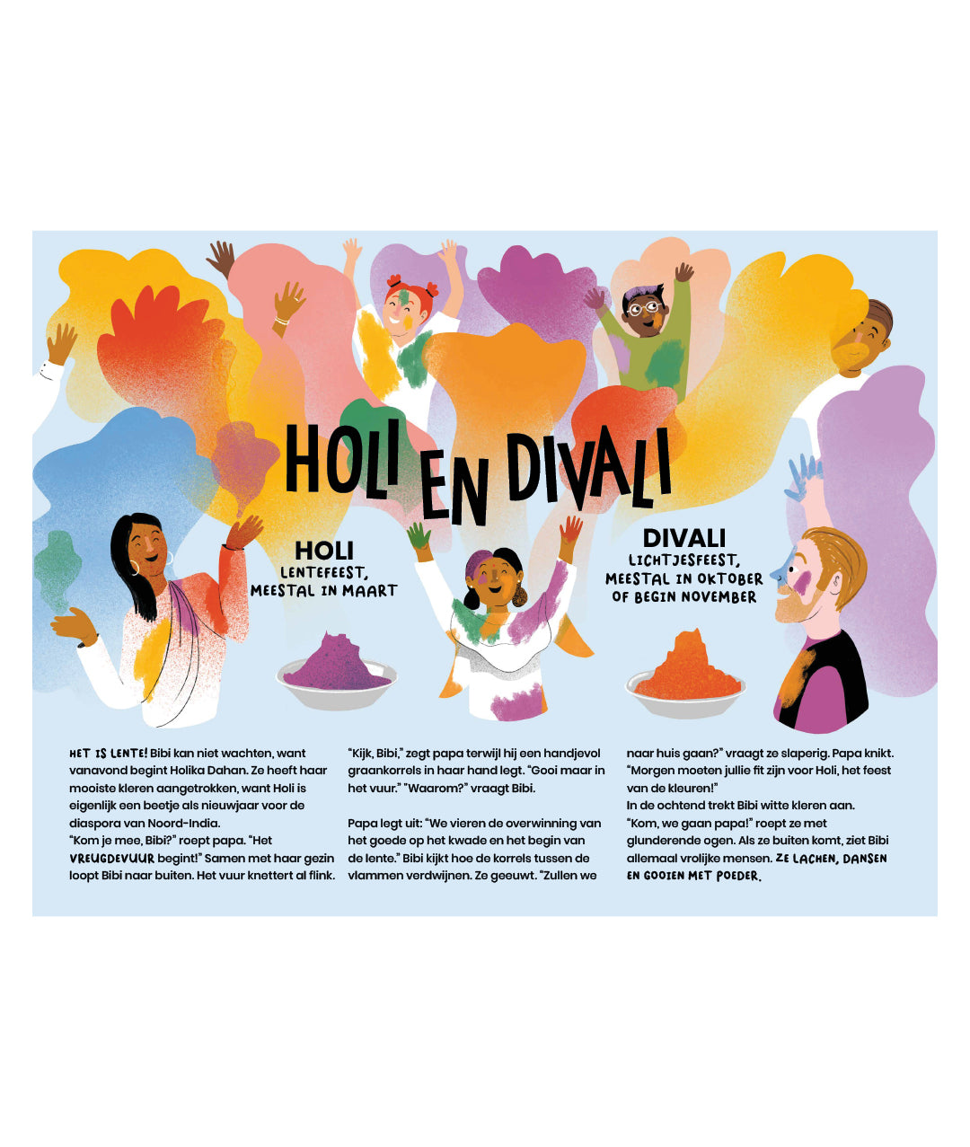 Binnenpagina Alle dagen feest, Holi en Divali
