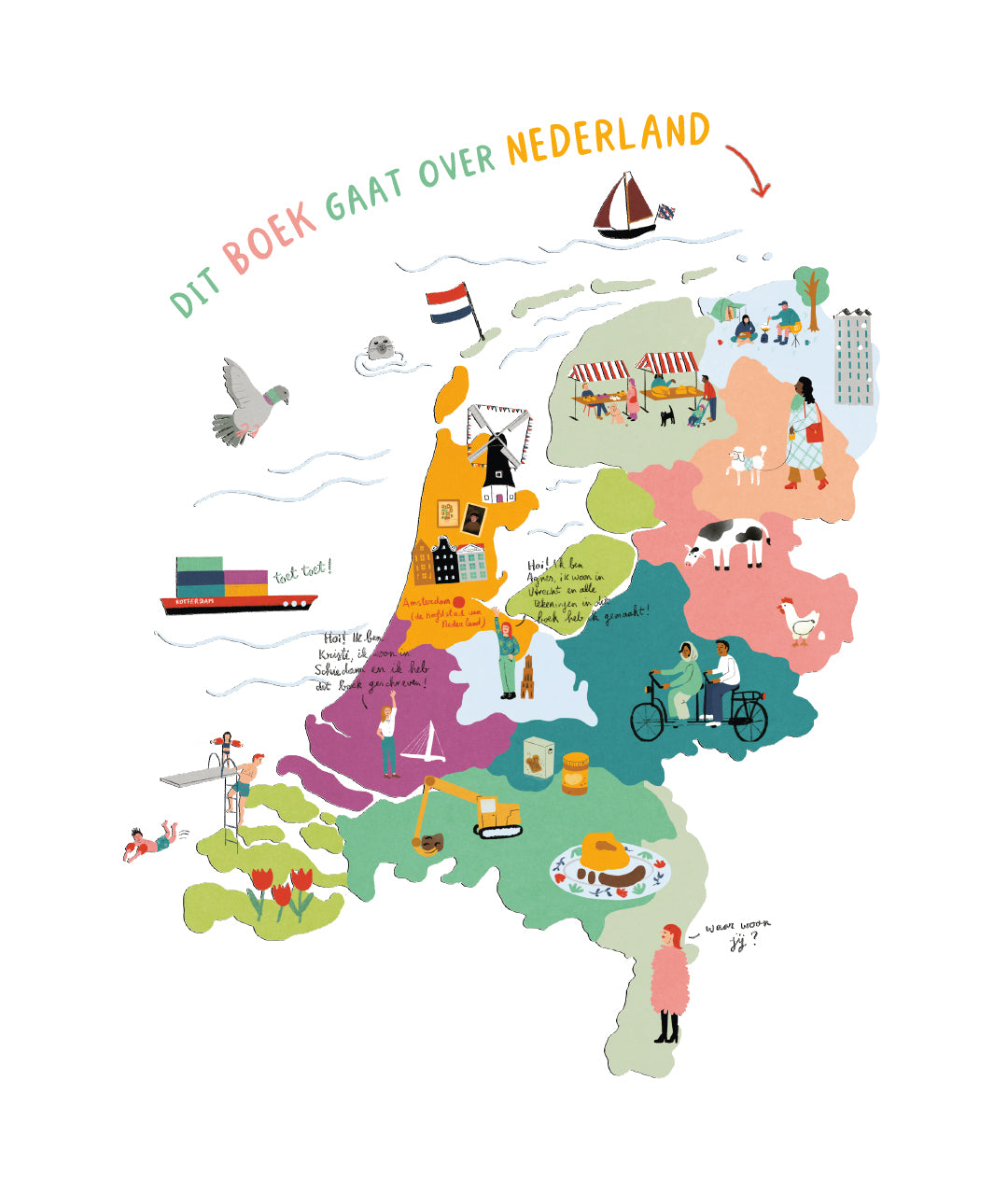 Binnenpagina Dit boek gaat over Nederland, landkaart