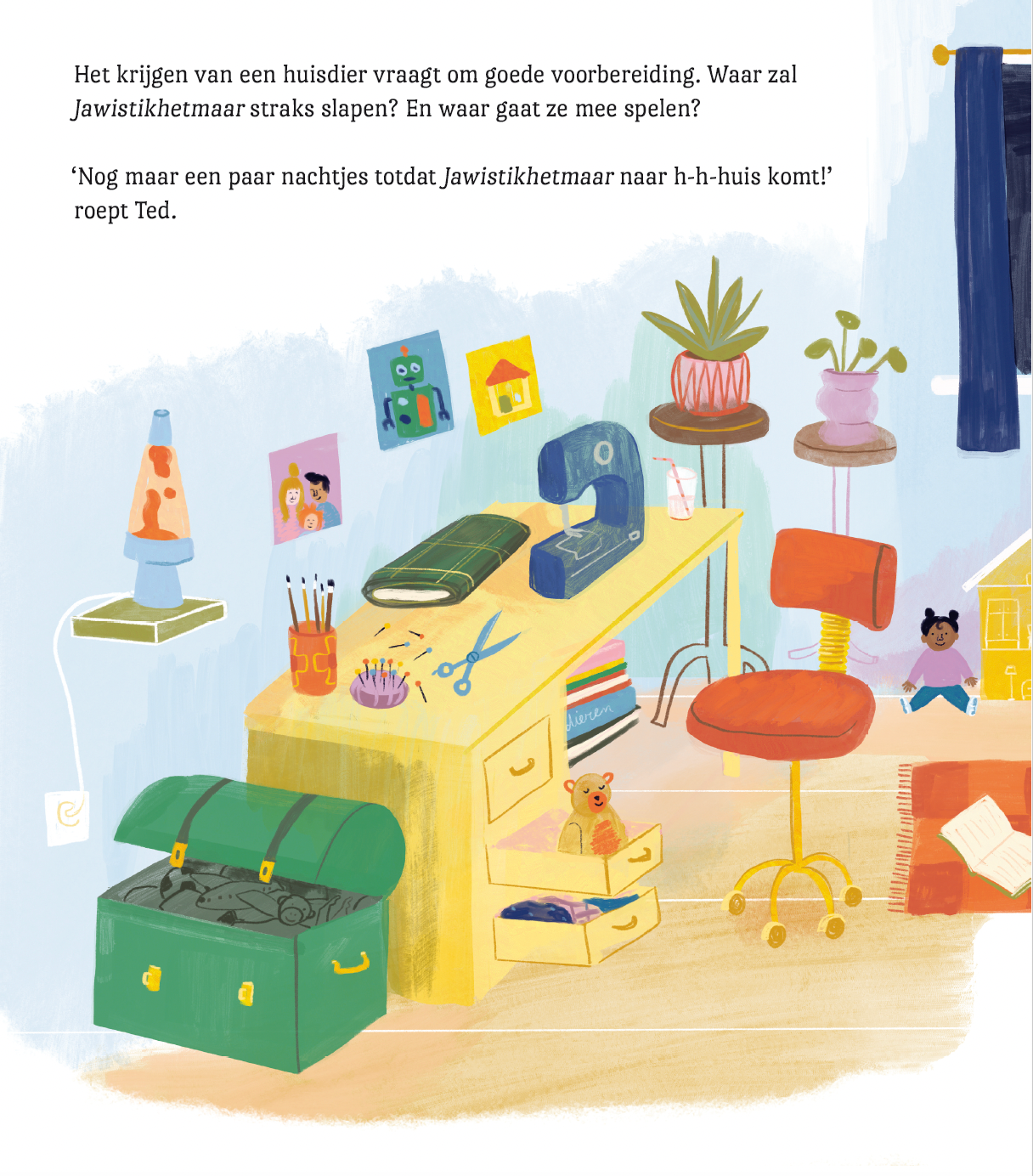 Binnenpagina uit Poezel, kinderkamer