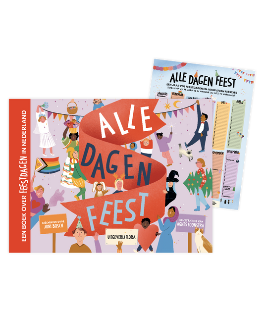 Boekomslag en poster van Alle dagen feest